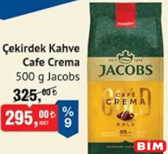 JACOBS ÇEKİRDEK KAHVE CAFE CREMA 500 G